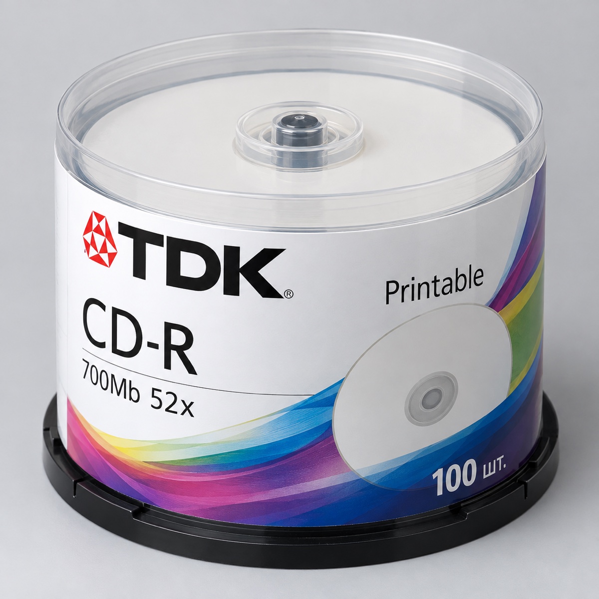 CD-R TDK 700Mb 52x Cake Box 100 шт Printable (19884X)