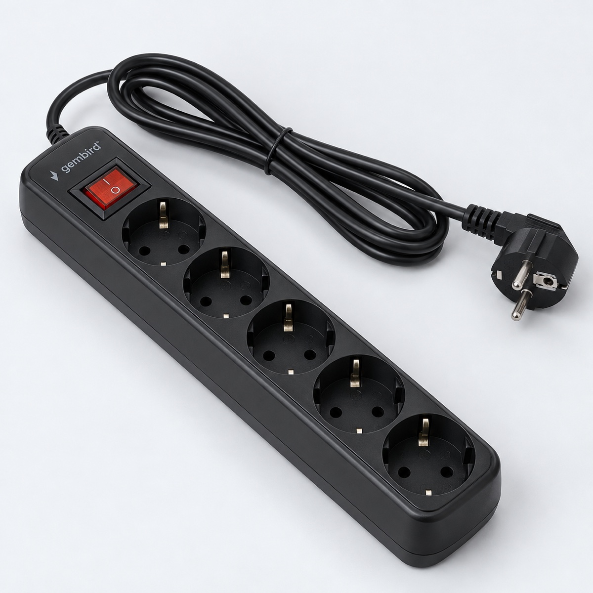 Cетевой фильтр Gembird 1,8м 5 розеток black