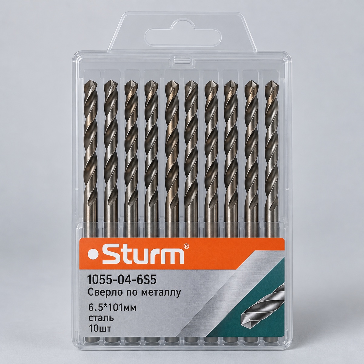 1055-04-6S5 SS10 Cверло по металлу Sturm 6.5*101мм сталь 10шт