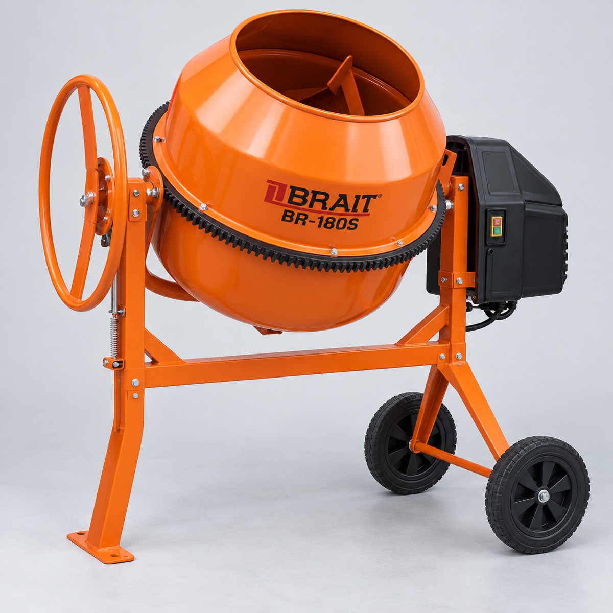 Бетономешалка BRAIT BR-180S (650W, 180л) чугунный венец. Допустимая загрузка 112л., шт